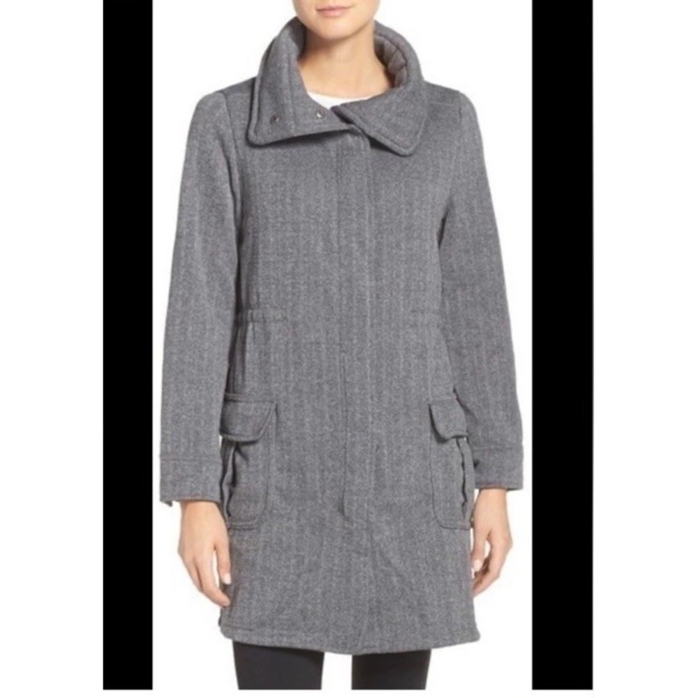 PATAGONIA Better Sweater Parka Jacket Women's M Gray Long Thermal Turtle Neck
